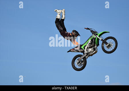 Squibb Freestyle Motorrad display Team bei Cheltenham Balloon Fiesta 2019 durchführen Stockfoto