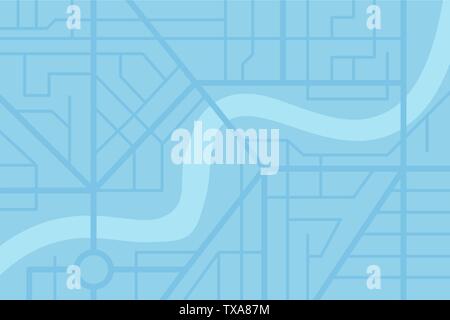 Stadt Stadtplan plan mit River. Vektor blau Abbildung: Schema Stock Vektor