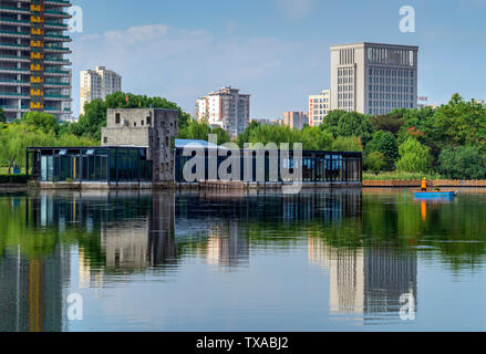 Fünf verstreute Gebäude Stockfoto