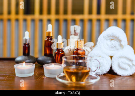 Spa auf dem Tisch Stockfoto
