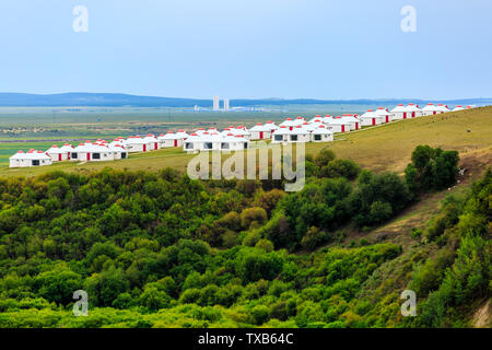 Hulunbuir Bayan Hushuo mongolische Stämme in Feuchtgebieten, der Inneren Mongolei Stockfoto