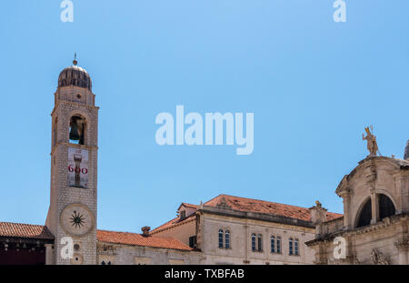 Glockenturm der franziskanischen Kloster in der Altstadt von Dubrovnik Stockfoto