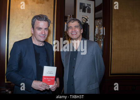 Bruno Masi erhält die Marcel Pagnol 2019 Award für "Kalifornien" (Ed. JC Lattès) Stockfoto