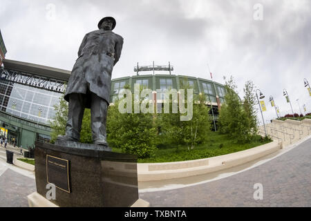 Green Bay, Wisconsin, USA. 24. Juni, 2019. Juni 24, 2019 - Green Bay, Wisconsin, USA: Historische Lambeau Field, der Heimat der Green Bay Packers und auch bekannt als die gefrorene Tundra (Credit Bild: © Walter G Arce Sr Asp Inc/ASP) Stockfoto