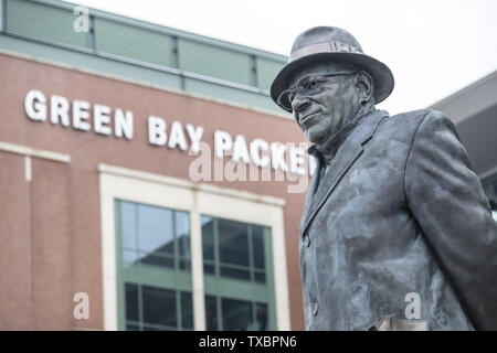 Green Bay, Wisconsin, USA. 24. Juni, 2019. Juni 24, 2019 - Green Bay, Wisconsin, USA: Historische Lambeau Field, der Heimat der Green Bay Packers und auch bekannt als die gefrorene Tundra (Credit Bild: © Walter G Arce Sr Asp Inc/ASP) Stockfoto