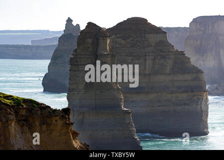 Nahaufnahme der zwölf Apostel entlang der Great Ocean Road, Australien Stockfoto