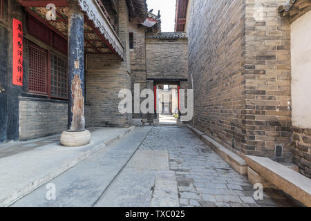 Alten Ziegel und Holz Architektur in Kongfu, Qufu, Provinz Shandong Stockfoto