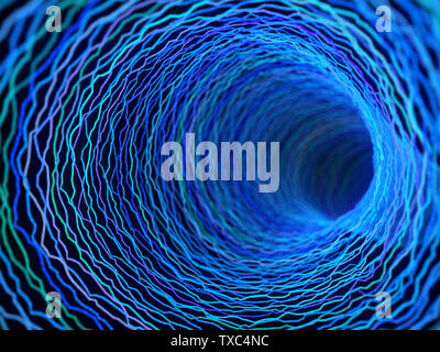 3D-Darstellung einer abstrakten Plexus tunnel Stockfoto