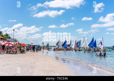 Porto de Galinhas, Ipojuca, Pernambuco, Brasilien - Mai, 2019: Porto de Galinhas ist einer der schönsten Strände der Welt, wo Sie eine können Stockfoto