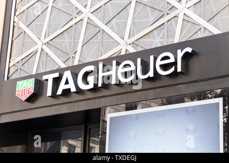 NEW YORK, USA - 15. MAI 2019: Die Tag Heuer Store auf der 5th Avenue in New York City Stockfoto