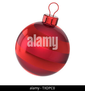 Red christmas Ball Christbaumkugel Silvester Winter deko Kugel hängende Verzierung Klassiker. Traditionelle winter Ornament happy holidays Merry Xmas Stockfoto