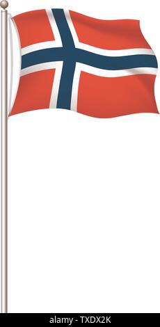 World Flags. Land nationale Flagge Post transparenten Hintergrund. Norwegen. Vector Illustration Stock Vektor