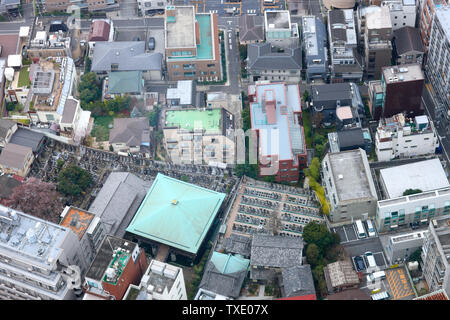 Fragment des dichten Gehäuse Metropole der Wolkenkratzer Windows. Japan. Stockfoto