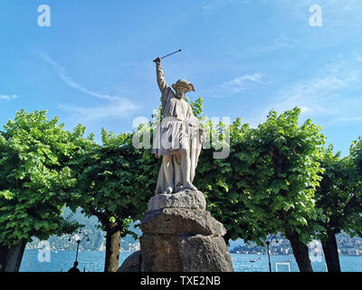 William Tell statue Skulptur in Lugano detail Stockfoto