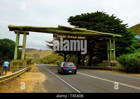 Great Ocean Road memorial Arch, Victoria, Australien Stockfoto