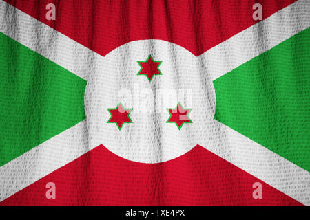 Rüschen Flagge Burundi weht im Wind Stockfoto