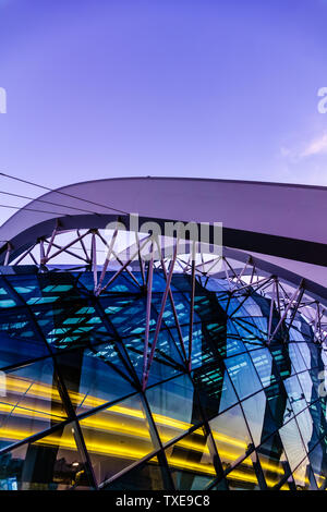 Singapur - Mar 15, 2019: Gärten an der Bucht, Flow Kuppel Architektur bietet. Stockfoto