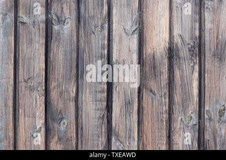 Die Holzwand mit natürlichen Boards. Braun handgeknüpft Bodenbeläge Textur für Hintergrund Stockfoto