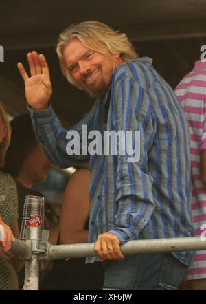 Virgin Records Vorsitzende Sir Richard Branson besucht die Jungfrau Festival am Pimlico Raceway in Baltimore, Maryland, am 4. August 2007. (UPI Foto/Alexis C Glenn) Stockfoto