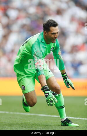 Madrid, Spanien. 23. Juni 2019. Hilario (Chelsea) Fußball: Freundlich 'Corazon Classic-Match 2019" zwischen Real Madrid Leyendas 5-4 Chelsea Legenden im Santiago Bernabeu in Madrid, Spanien. Credit: mutsu Kawamori/LBA/Alamy leben Nachrichten Stockfoto