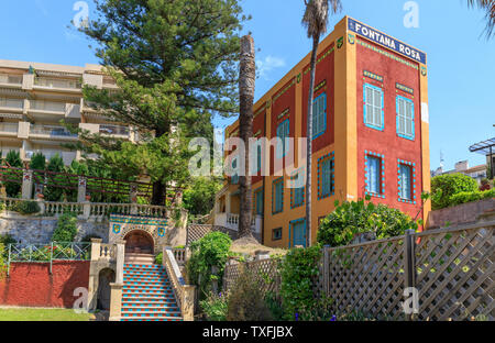 Frankreich, Alpes Maritimes, Menton Garavan Bezirk, Jardin Fontana Rosa (Fontana Rosa Garten), von Vicente Blasco Ibanez 20. Jahrhundert geschaffen, das Haus Stockfoto