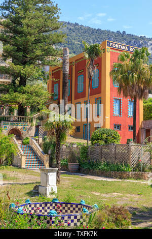 Frankreich, Alpes Maritimes, Menton Garavan Bezirk, Jardin Fontana Rosa (Fontana Rosa Garten), von Vicente Blasco Ibanez 20. Jahrhundert geschaffen, das Haus Stockfoto