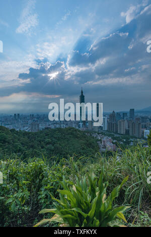 Stadt Landschaft von Xiangshan 101 Gebäude, Taipei, Taiwan Stockfoto