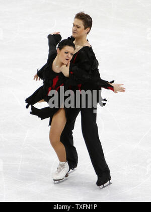 Alexandra Zaretsky und Roman Zaretsky Israel skate Ihr kostenloses Programm im Eiskunstlauf Ice Dance Wettbewerb bei den Olympischen Winterspielen 2010 in Vancouver, Kanada, am 22. Februar 2010. UPI/Brian Kersey Stockfoto