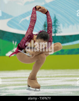 Mao Asada von Japan skates ihr kurzes Programm in der Frauen Figur Wettbewerb bei den Olympischen Winterspielen 2010 in Vancouver, Kanada, am 23. Februar 2010. UPI/Brian Kersey Stockfoto
