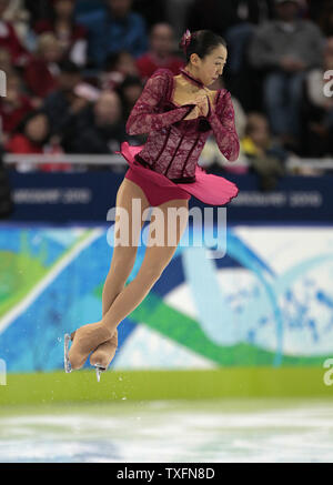 Mao Asada von Japan skates ihr kurzes Programm in der Frauen Figur Wettbewerb bei den Olympischen Winterspielen 2010 in Vancouver, Kanada, am 23. Februar 2010. UPI/Brian Kersey Stockfoto