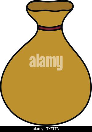 Beutel Symbol isoliert auf weißem Hintergrund. Cartoon Einfache Geldbeutel. Vector Illustration für ihr Design, Game, Karte, Web. Stock Vektor