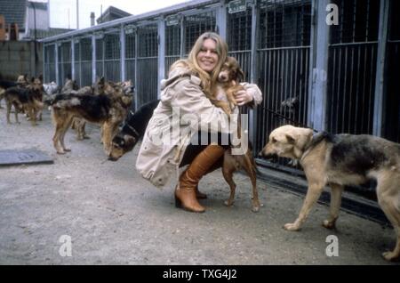 Brigitte Bardot im SPA Zuflucht in Paris im Jahr 1986. Stockfoto