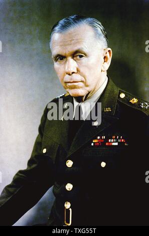 Calett George Marshall, Amerikanischer Soldat und militärischer Führer., Stabschef der US-Armee. Ernannte Staatssekretär von Präsident Truman im Jahre 1945 leitete er das Europäische Konjunkturprogramm, das als Marshall Plan bekannt wurde Stockfoto