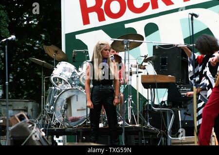 "Rock für den Frieden' Musik Festival im Volkspark Friedrichshain, Berlin, Deutschland. 1982 Stockfoto