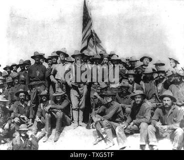 Theodore Roosevelt, 26. Präsident der Vereinigten Staaten von Amerika (1901-1909). Im Spanisch-Amerikanischen Krieg Roosevelt mit ersten uns Freiwillige Cavalry Regiment "Rough Riders", die er gebildet Stockfoto