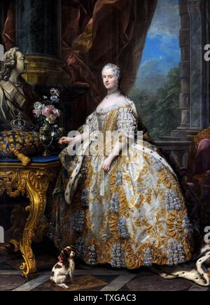 Charles Andre van Loo als Carle Van Loo französische Schule Marie Leszcinska, Königin von Frankreich 1747, Öl auf Leinwand (274 x 193 cm), Versailles, Museum des Schlosses Stockfoto