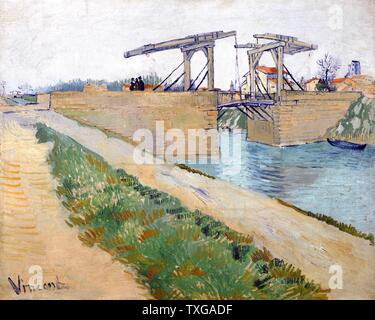 Vincent van Gogh niederländische Schule Die Langlois Brücke 1888 Öl auf Leinwand (59,6 x 73,6 cm) Amsterdam, Van Gogh Museum Stockfoto