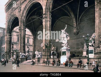 Die Lodge des Lancers (Loggia dei Lanzi) Florenz 1900 Stockfoto