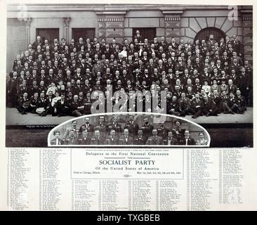 Teilnehmer an der ersten National Convention der Sozialistischen Partei der Vereinigten Staaten von Amerika, gehalten in Chicago, Illinois, 1. Mai, 2., 3., 4., 5. und 6., 1904 Stockfoto