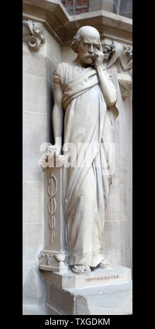 Statue des griechischen Arztes Hippokrates von Kos (460 BC - 370 v. Chr.) von dem Zeitalter des Perikles. Vom 2009 Stockfoto