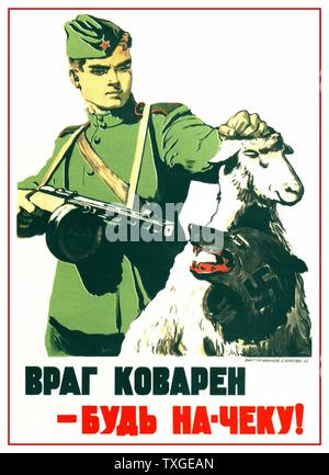 Russische Weltkrieg zwei Propaganda-Plakat. Datiert 1941 Stockfoto