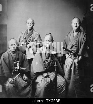 Fotografische Porträt der Satsuma Clan Gesandten von Felice Beato (1832-1909) Italienisch-britischen Fotografen. Datiert 1869 Stockfoto