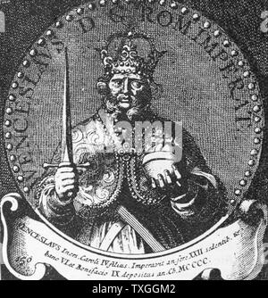Wenzel IV., König von Böhmen. Der älteste Sohn von Charles IV, er folgte seinem Vater im Jahre 1378 und wurde ebenfalls zum deutschen Kaiser gewählt. Stockfoto