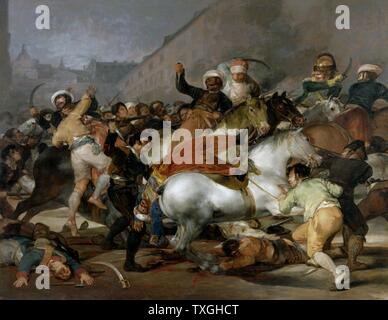 Der zweite Mai 1808 oder die Ladung der Mamelucken 1814 Öl auf Leinwand. Von Francisco Goya (1746 - 1828). Die Dos de Mayo von 1808, war eine Rebellion der Menschen in Madrid gegen die Besetzung der Stadt durch französische Stockfoto