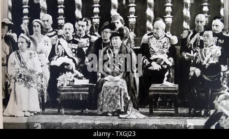 Fotografisches Porträt von Königin Wilhelmina der Niederlande (1880-1962) während ihr 40. Jubiläum des Seins Regent. Vom 20. Jahrhundert Stockfoto