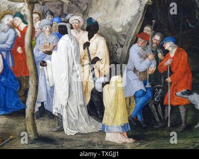 Gemälde mit dem Titel "Die Anbetung der Könige" von Pieter Bruegel der ältere (1525-1569) ein niederländischer Renaissance-Maler und Grafiker aus Brabant. Datiert aus dem 16. Jahrhundert Stockfoto