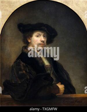 Selbstporträt von Rembrandt Harmenszoon van Rijn (1606-1669), niederländischer Maler und Radierer. Vom 17. Jahrhundert Stockfoto