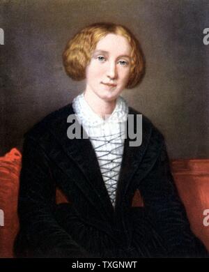 George Eliot (1819-1880), Pseudonym von Mary Ann Evans. Englische Schriftsteller von großer Statur. Autor von "Adam Bede', 'Silas Marner", "Die Mühle am Floss', 'Romola', 'Felix Holt", Middlemarch', 'Daniel Deronda', usw. Eliot als junge Frau nach Portrait von F. d'A. Durade. Stockfoto