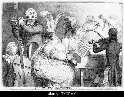 Die pic-nic Orchester James Gillray Cartoon von 1802 Stockfoto