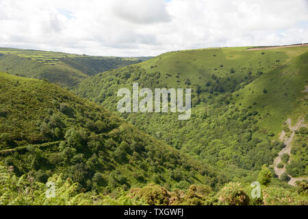 Zurück Nach oben Heddon Tal, von erhöhten View Point. Stockfoto